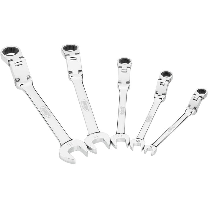 Vigor 12 Point Double Joint Ratcheting Combination Wrench Set V6752/5, 5 Piece